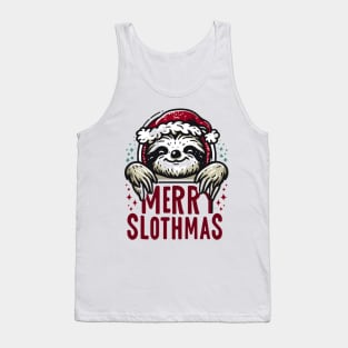 Funny Merry Slothmas Christmas Pajama for Sloth Lovers Tank Top
